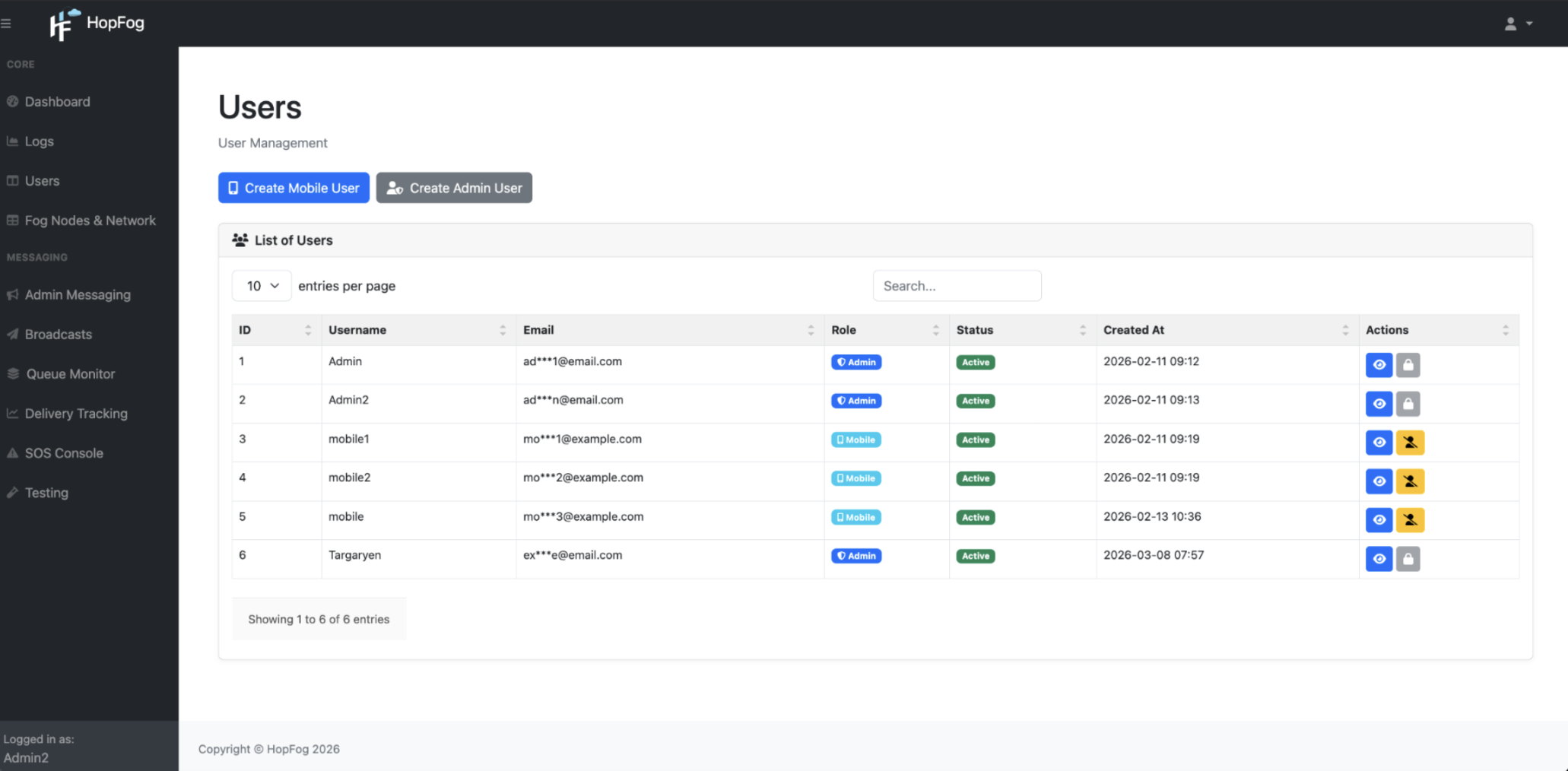 HopFog System Users